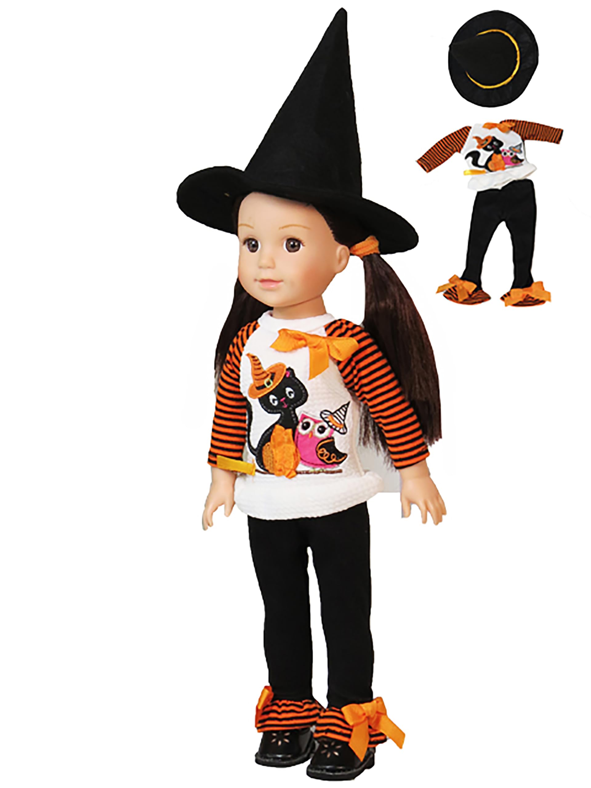 Kitty & Owl Halloween Outfit for 14-Inch Dolls | Premium Quality & Trendy Design | Dolls Clothes