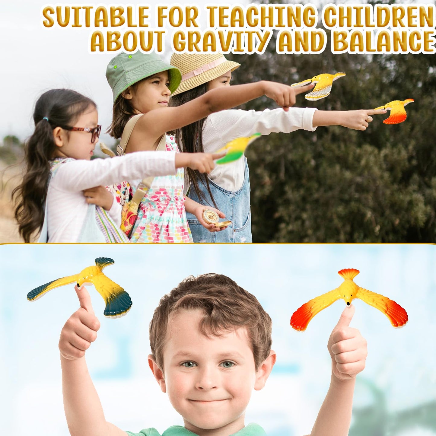 Hiawbon 8 Pcs Balancing Bird Balance Bird for Finger