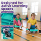 Hurtle Scooter Board for Kids with Safety Handles - Heavy Duty Gym Floor Scooter with 360° Wheels for PE, Indoor Active & Sensory Play - Supports 200