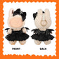 2 Pcs Doll Clothes Compatible with 17cm Lububu Clothes, Black Outfit Accessories Sets Include 1 Dress 1 Bow for Dolls Premium Outfit (No Doll)
