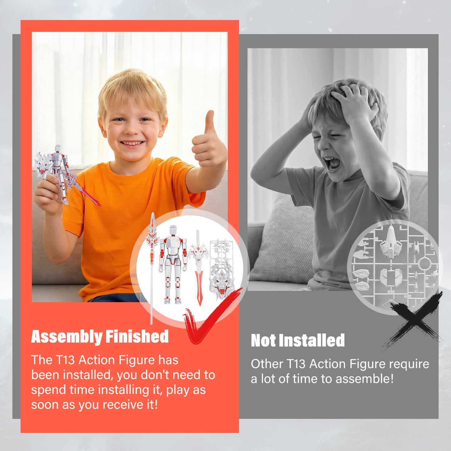 Aminexus T13 Action Figure Set Assembled-3D Printed Multi-Jointed Movable Dummy 13?Titan 13 Action Figure, Birthday Gifts for Boys, Girls Desktop