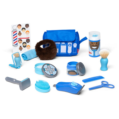Melissa & Doug Barber Shop 16-Piece Shaving Accessories Pretend Play Set