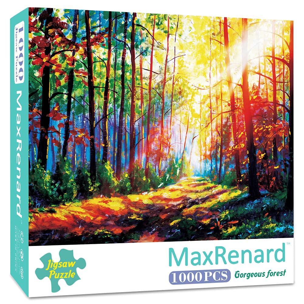 MaxRenard 1000 Pieces Jigsaw Puzzles for Adults Landscape Gorgeous Forest