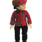 American Fashion World Black and Red Plaid Outfit for 18-Inch Dolls | Premium Quality & Trendy Design | Dolls Clothes for Popular Brands