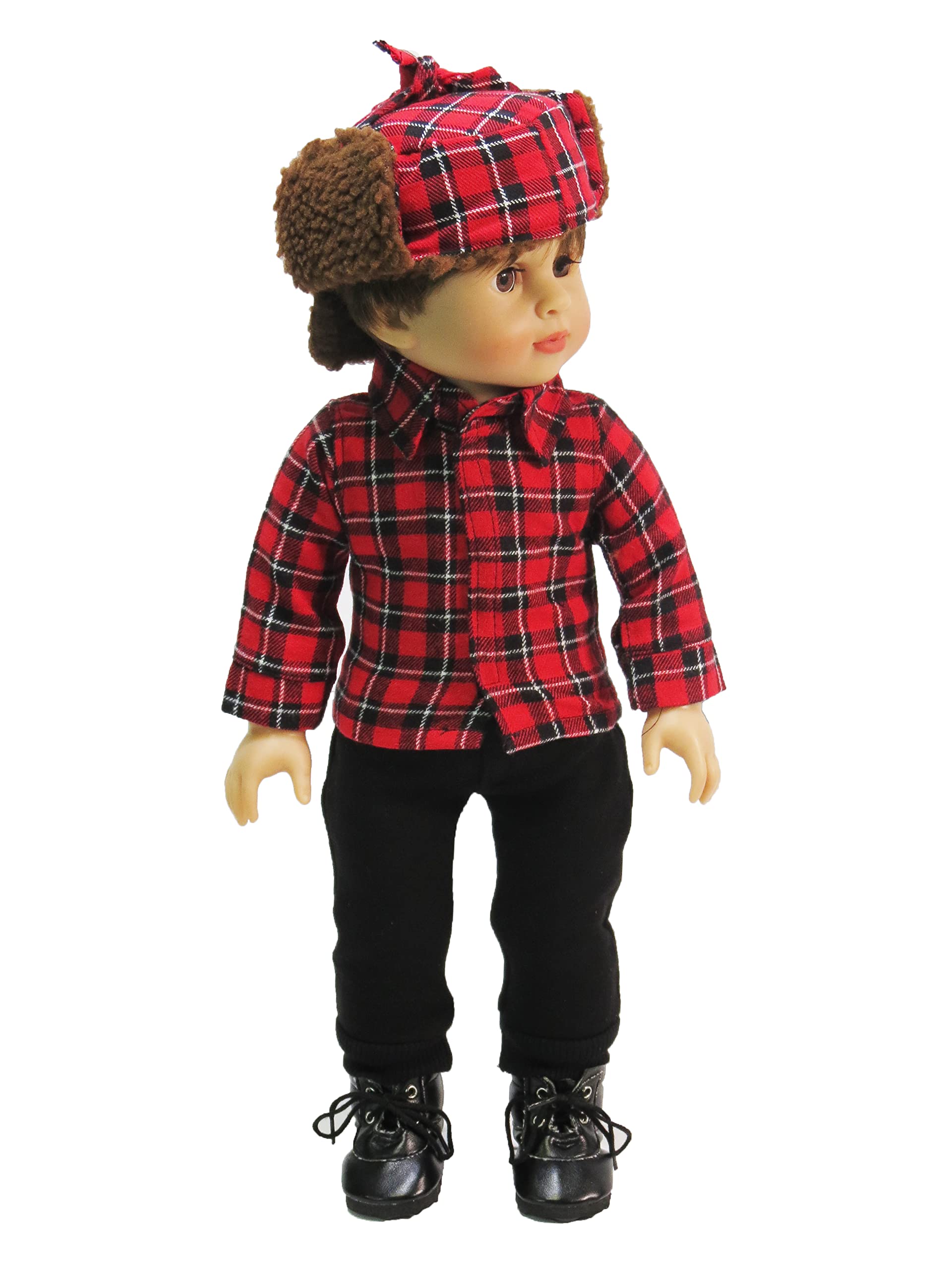 American Fashion World Black and Red Plaid Outfit for 18-Inch Dolls | Premium Quality & Trendy Design | Dolls Clothes for Popular Brands