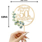 Happy 50th Anniversary Cake Toppers - 50th Anniversary Party Decorations, 50 Wedding Party, Company Decor, Wooden Decorations