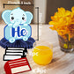 He or She Cute Elephant Honeycomb Centerpieces Animal Theme Decorations Decor for Gender Reveal Party Boy or Girl Party Pregnancy Announcement Baby