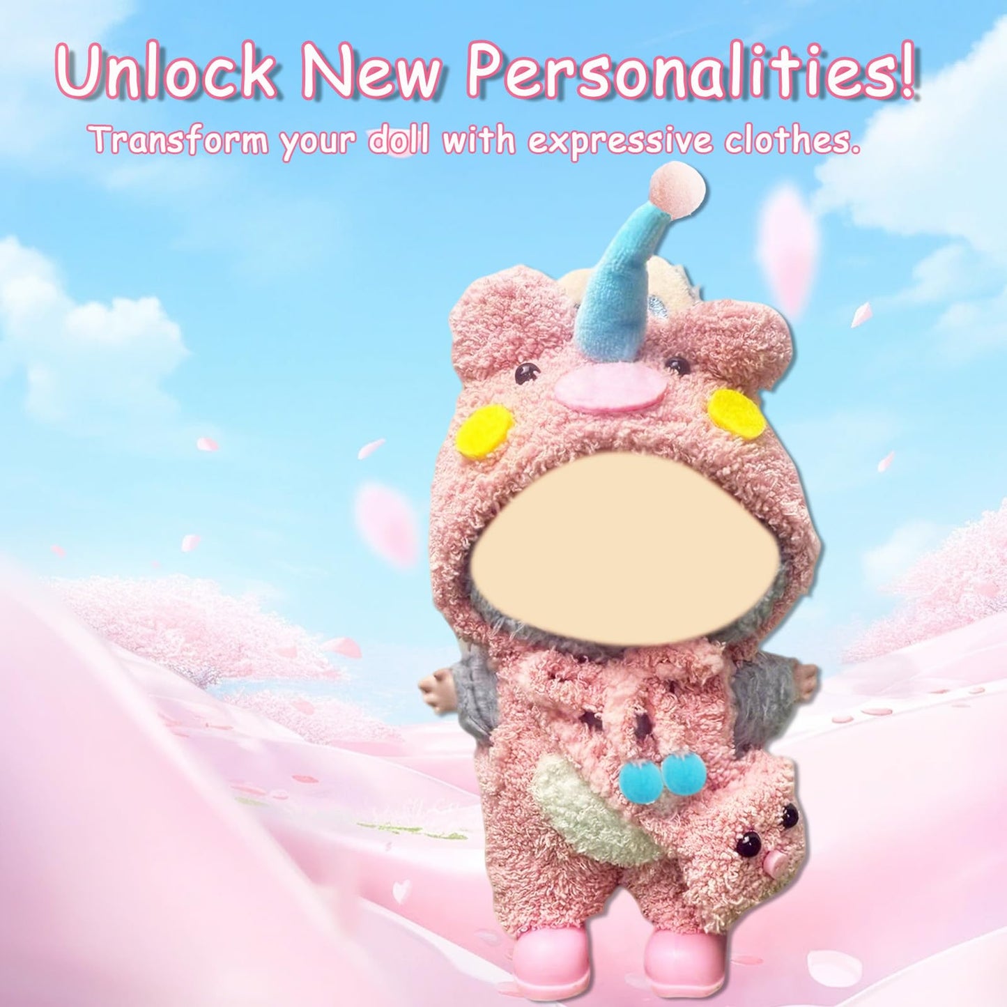 17cm Clothes Set(NO Doll),Hat & Overalls Set for 17cm Accessories Suit,Stylish Adorable Dolls Clothes Accessories,Cute Clothes for Dress up Unique