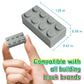 100 Piece Gray Building Bricks Compatible with LEGO 10 Size with Baseplate