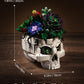 Succulent Skull Planter Flowers Building Set, Botanical Skeleton Pot Collection Building Kit, Horror Plants Home Office Table Decoration Blocks Toys