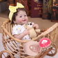 Tookyhill 18 Inch Realistic Reborn Baby Dolls Girl, Lifelike Newborn Baby Doll with Soft Vinyl Body & Accessories, Handmade Weighted Toddler Doll Gift