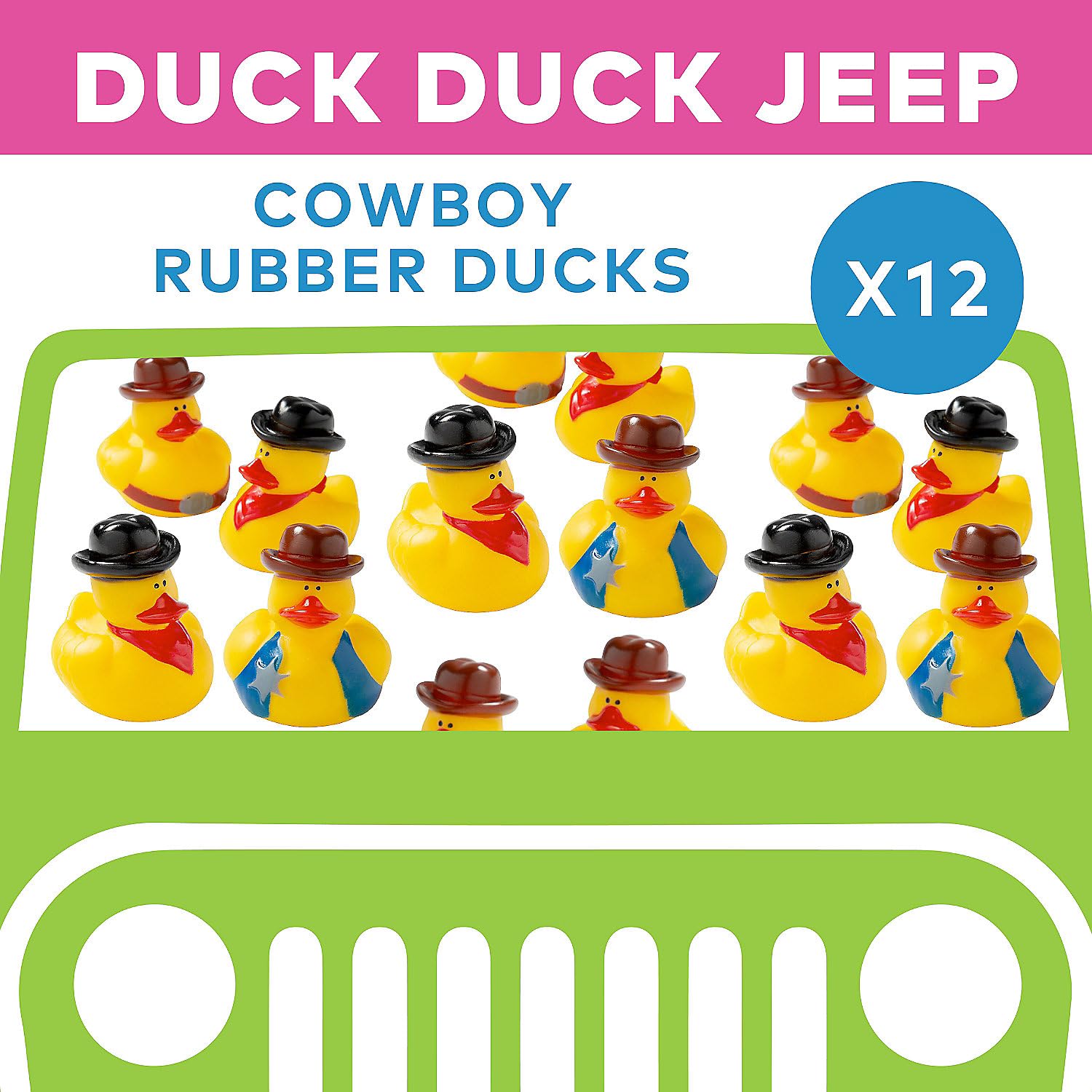 Cowboy Rubber Duckies - Set of 12 - Western Party Toys