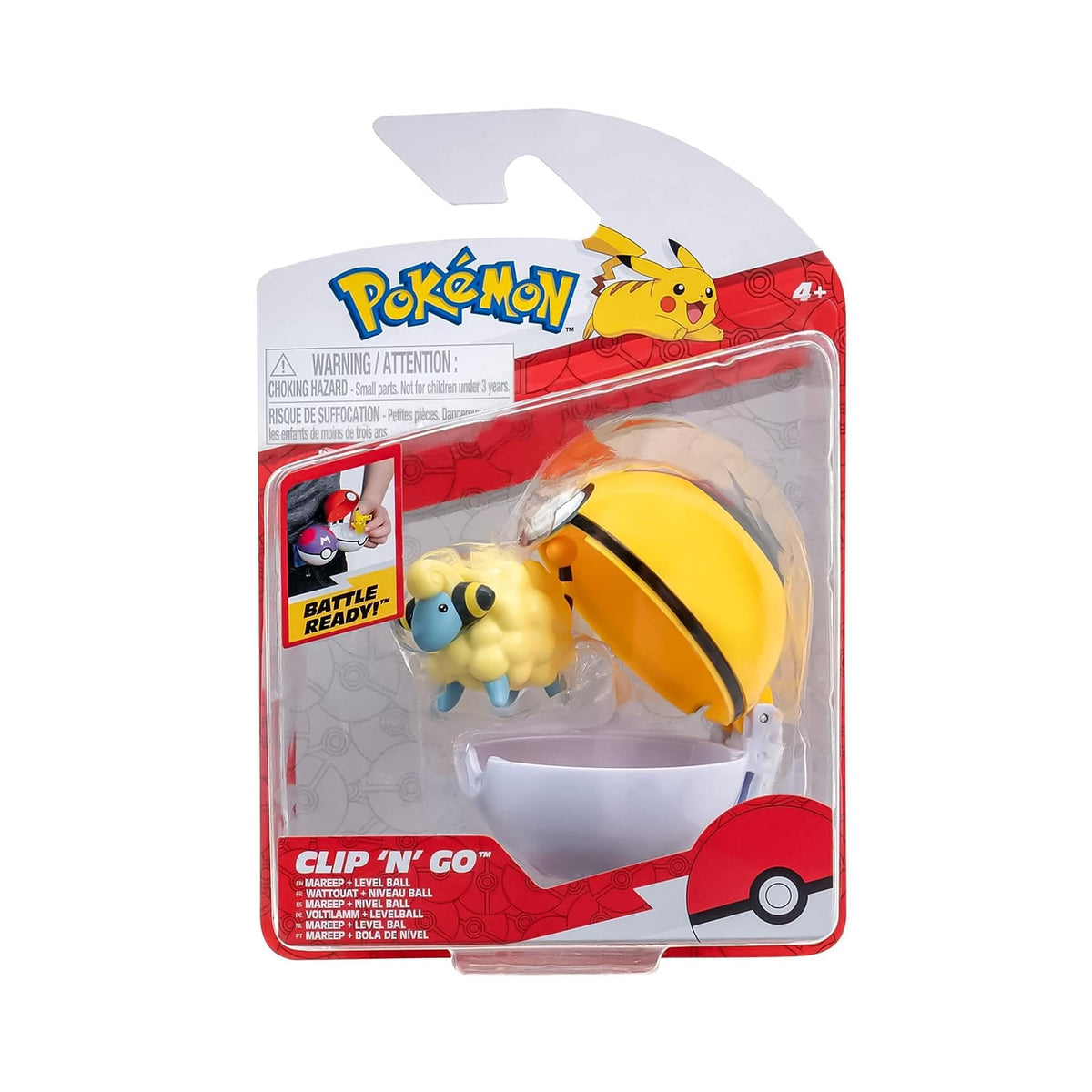 PKW3137 - Clip 'n'Go Poké Balls - Voltilamm & Level Ball, Official Pokéball with 5 cm Figure