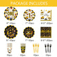 210 Pcs Construction 1st Birthday Decorations - Includes Plates Napkins Cups Cake Cupcake Toppers Banner Hanging Swirls Tablecloths Balloons