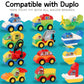 Liberty Imports 70 Pcs Toddlers Car Big Building Blocks Set, 12Pcs Different Vehicles, Kids Build Your Own Toy Cars, Compatible with Major Brands