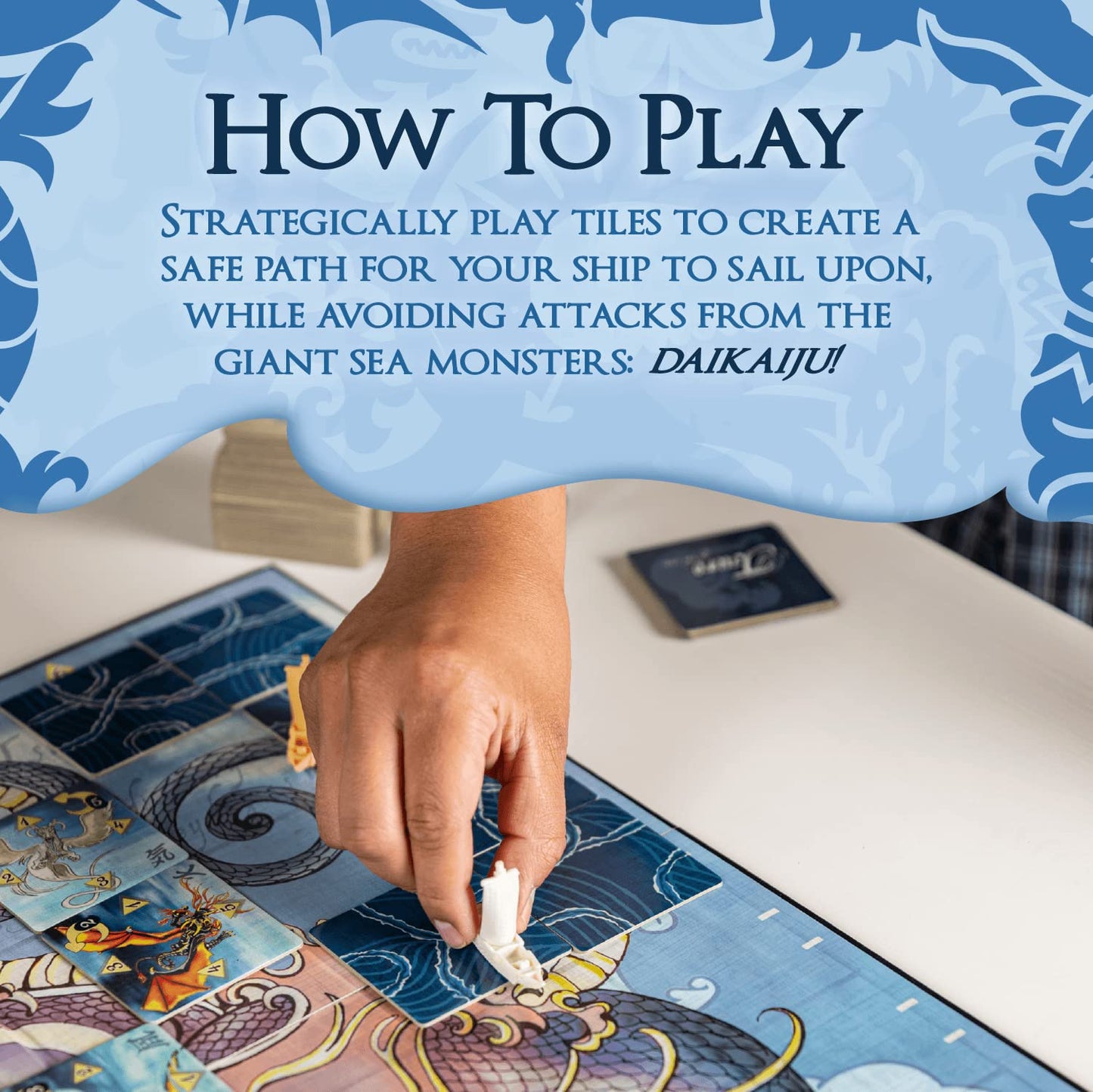 Tsuro of the Seas - Path-Building Strategy Board Game with Sea Monsters | Tile-Laying Adventure for 2-8 Players Ages 8+ | 30-45 Minute Gameplay