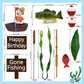 21 PCS Gone Fishing Cake Toppers Fisherman Fish Cake Decoration for Gone Fishing Themed Party Supplies Decor