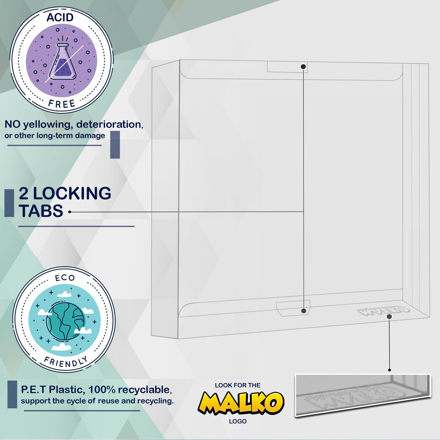MALKO Video Game Protector Compatible with: Original Boy | Color & Gameboy Advance Game Box | Clear Plastic Sleeve | 10 Pack