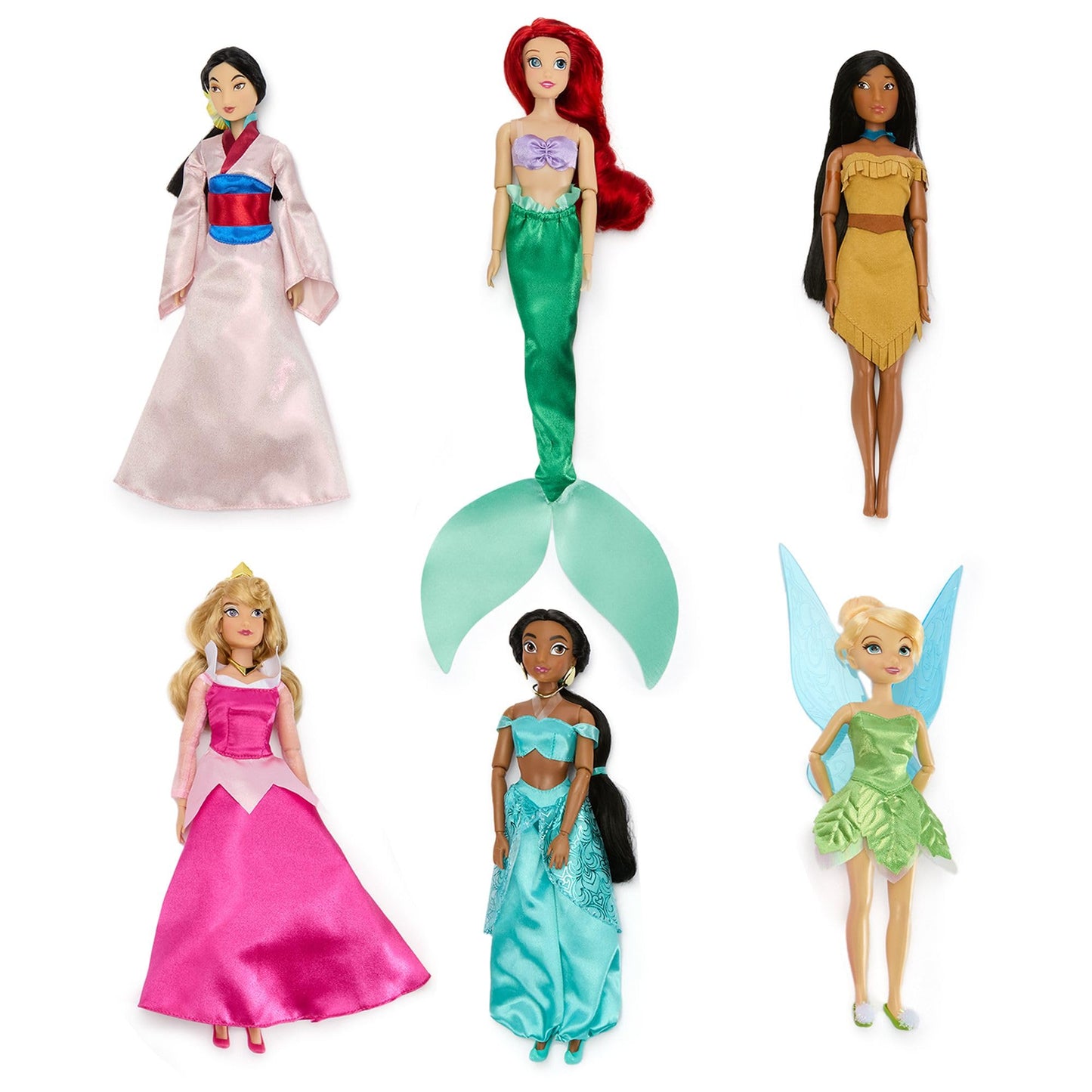 Disney Store Official Classic Doll Collection Gift Set - Disney Princess Toys Set with Dolls & Accessories - Comes in Display Box - Includes 11