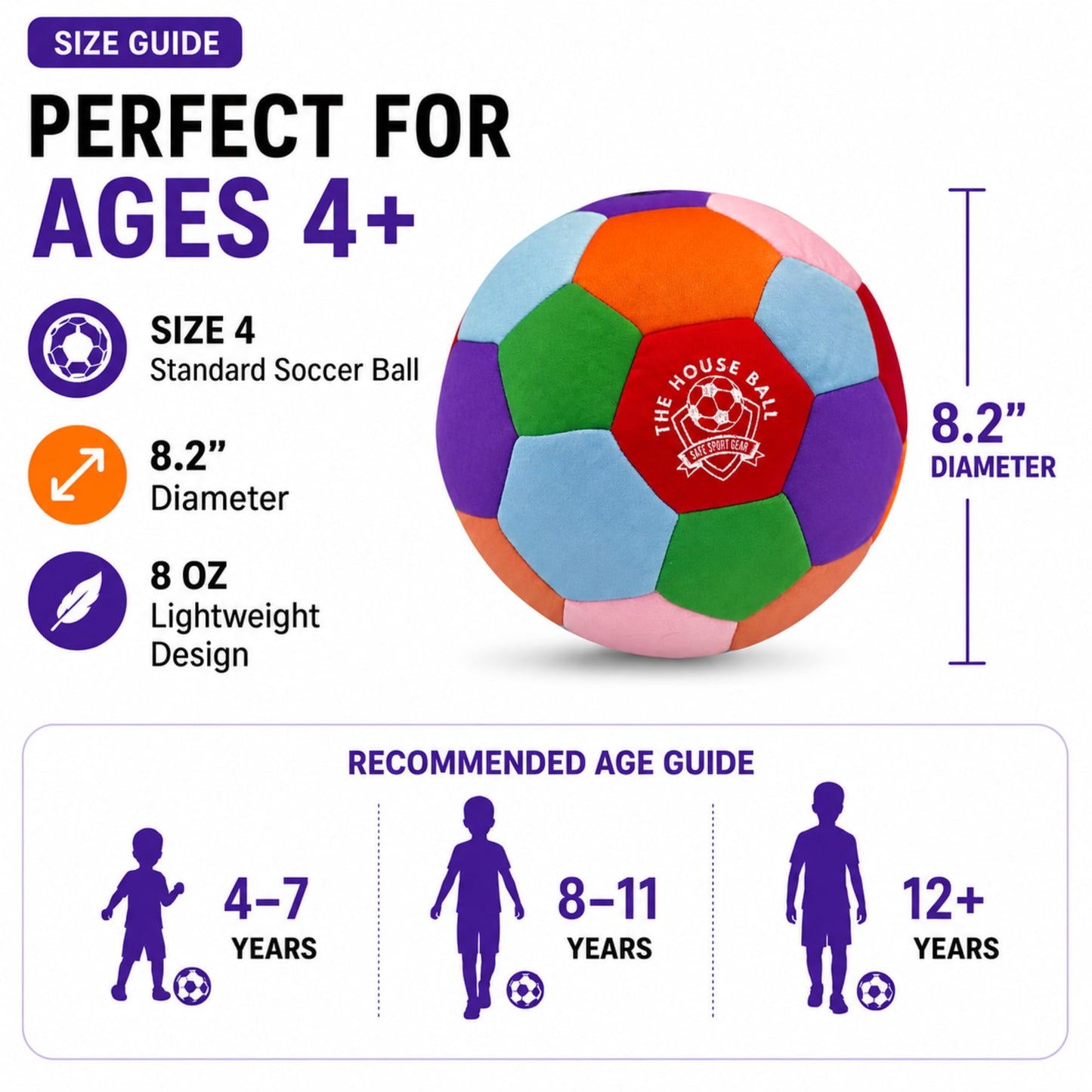 The House Ball - The Original Soft and Safe Indoor Soccer Ball Size 4 - Created for Inside Your Home and Yard - Won't Scuff Your Walls - Realistic