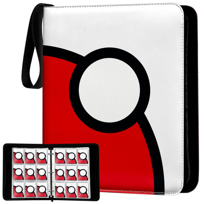 Premium Trading Card Binder with Zipper - Holds 900 Cards, PU Leather, 9-Pocket Double-Sided Sleeves (50 Sheets) - Velvet Liner, Handle for Easy