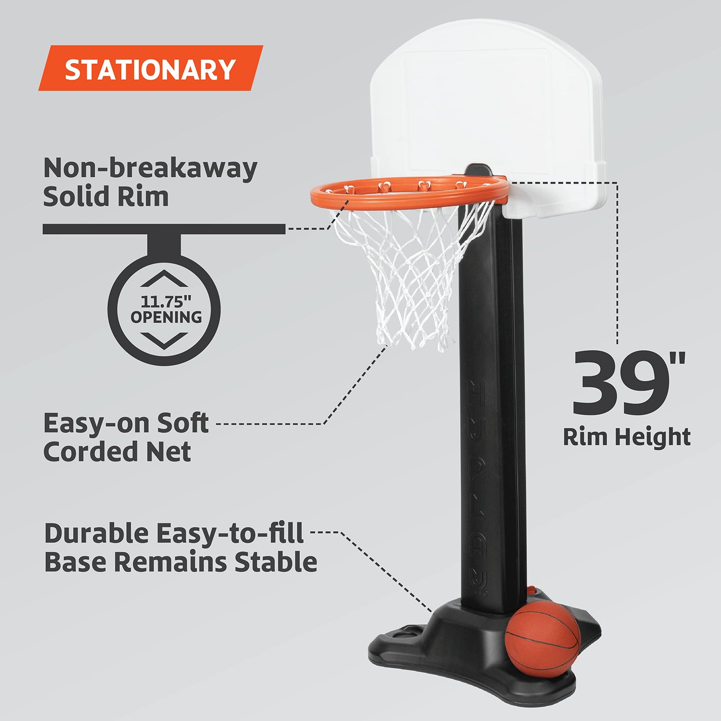 Huplay Rookie Small Basketball Set - Stationary Post
