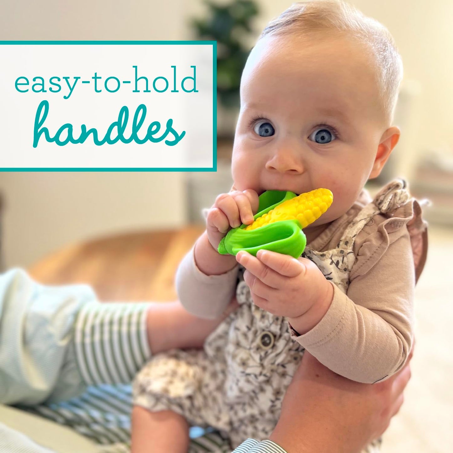Infantino Lil' Nibbles Textured Silicone Teether Carrot, Corn, Pea Pod