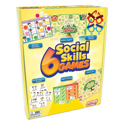Junior Learning 6 Social Skills Board Games, Multi-Color Set for Kids