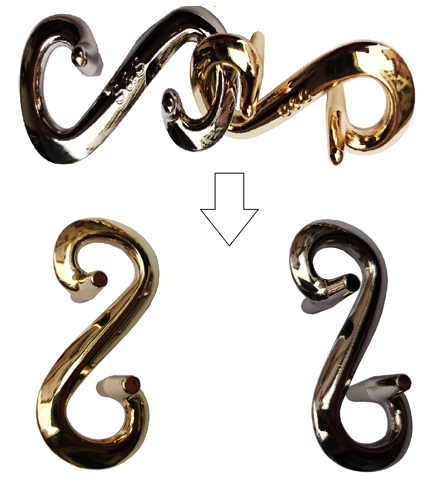 Brain Teaser 3D Unlock Interlocking Puzzle Metal Hole Lock