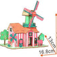 BestPysanky Windmill Model Kit - Wooden Laser-Cut 3D Puzzle (82 Pcs)
