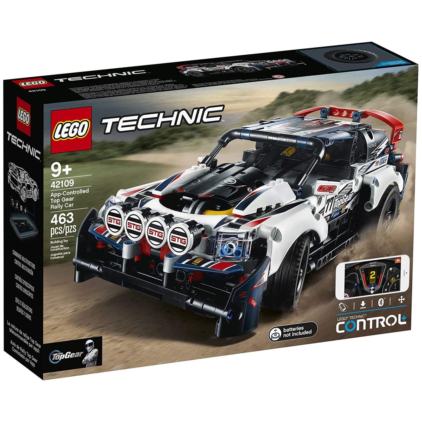 LEGO Technic App-Controlled Top Gear Rally Car 42109 Racing Toy Building Kit (463 Pieces)