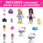 MEGA Barbie Kids Building Toy Set, Convertible & Ice Cream Stand with 226 Pieces, 2 Micro-Dolls and Accessories, Pink, Ages 6+ Years