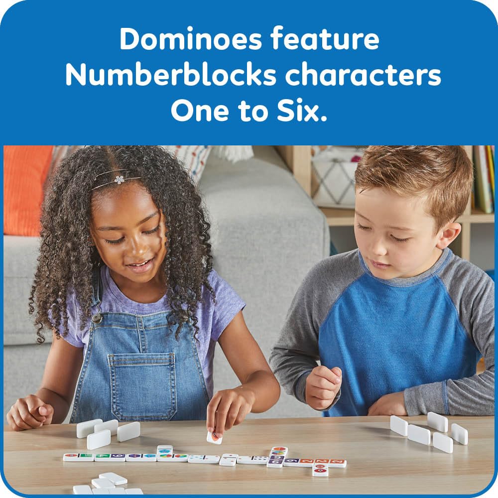 hand2mind Numberblocks Dominoes Set, Dominos for Kids, Domino & Tile Games, Toddler Matching Game, Counting Toys, Montessori Math Materials