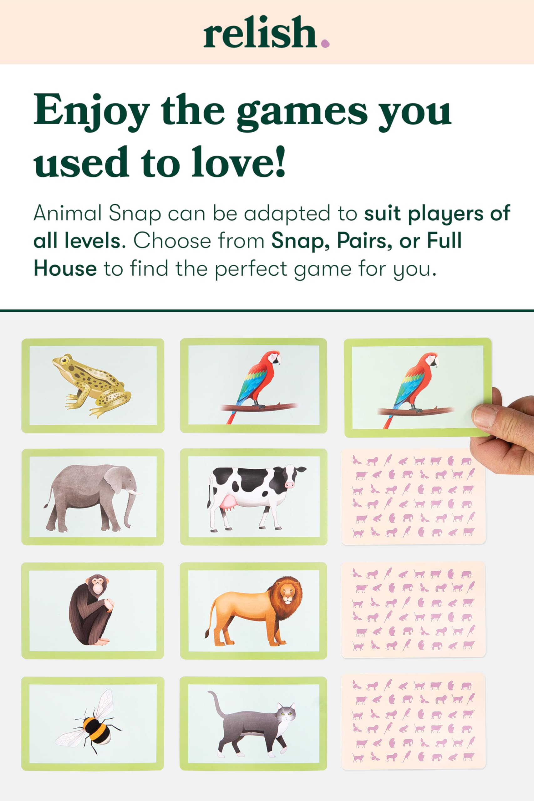 Relish Animal Snap Card Game, Dementia Games for Elderly, Alzheimer's Activities