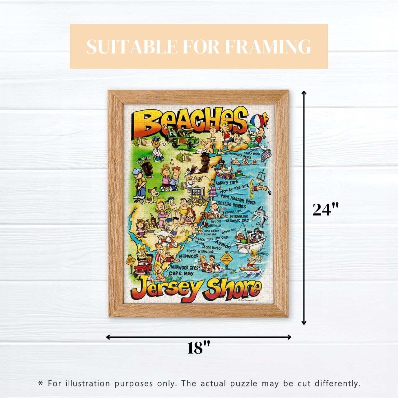Heritage Puzzle Beaches of the Jersey Shore Map 550 Pieces