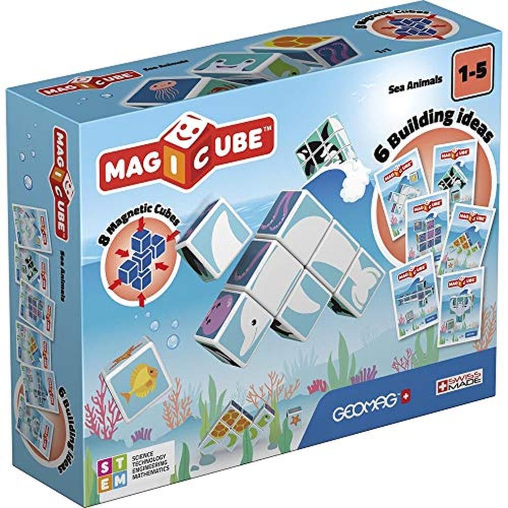 Geomag Magicube Sea Animals - 8 Cubes - Magnetic Building Set