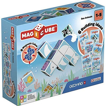 Geomag Magicube Sea Animals - 8 Cubes - Magnetic Building Set