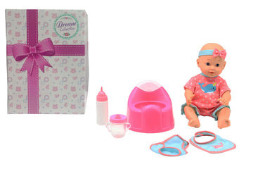 Dream Collection, Drink & Wet Baby Doll with Training Potty - Lifelike Baby Doll and Accessories for Realistic Pretend Play, Hard Body - 14”