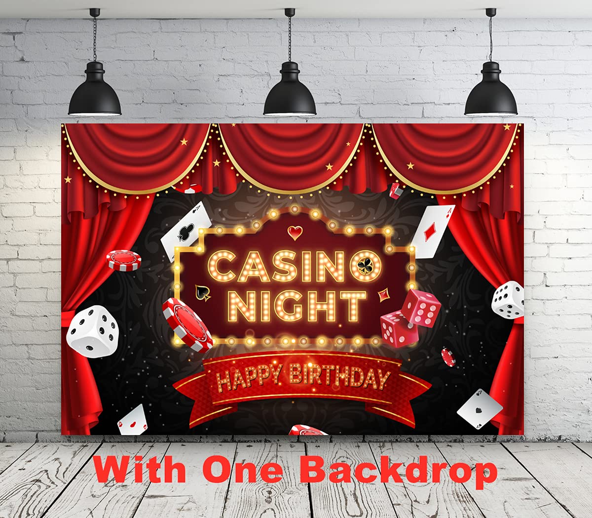 Casino Theme Party Decoration Las Vegas Birthday Party Dino Casino Night Poker Party Supplies Set for Adults Include Balloon Garland Kit, Casino