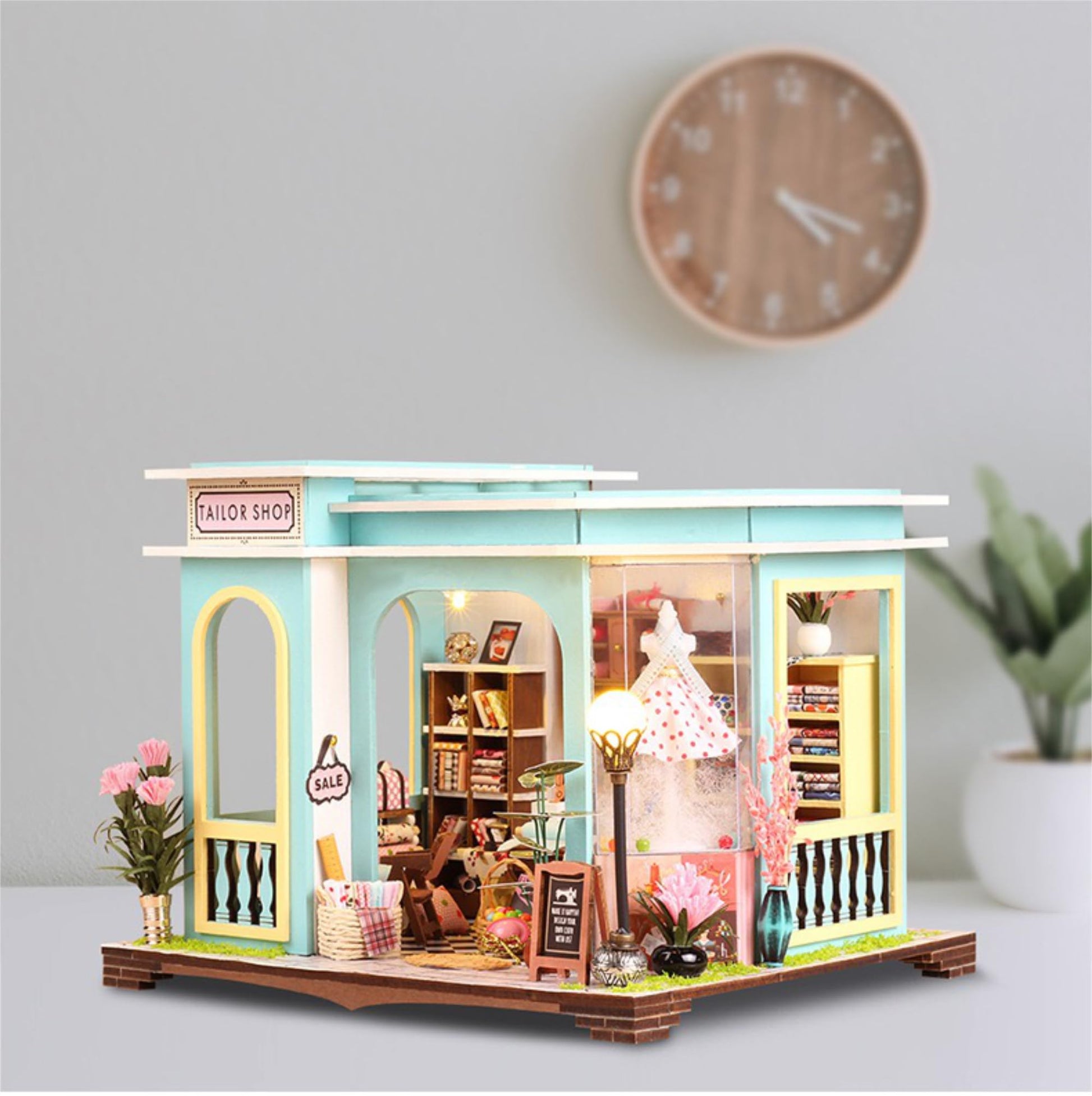 Fansetoyuma DIY Miniature Dollhouse Room Kit for Teens and Adults-Tailor Shop