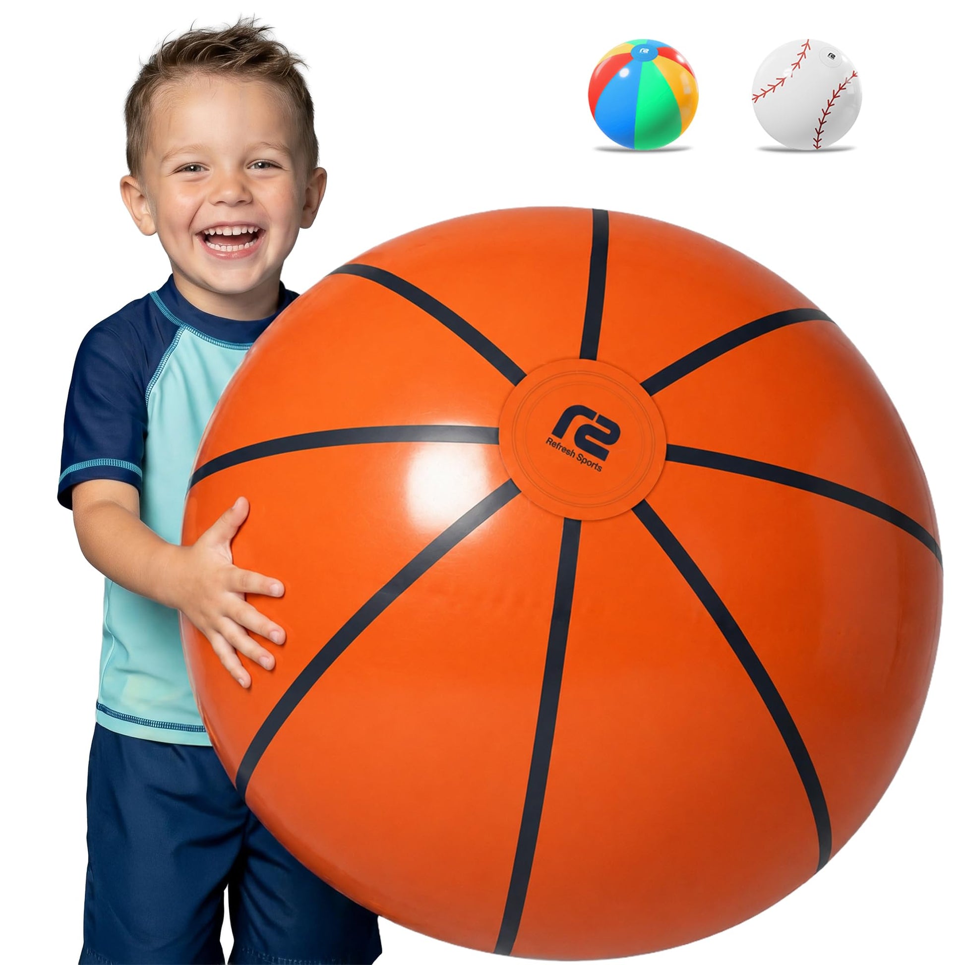 Large Beach Ball for Kids - Best Pool Basketball Giant Beach Ball - Easy Blow Up Big Inflatable Beachball - Fun Pool Toys & Kid Party Favor Gifts