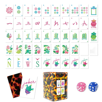 Penveda 2026 American Mahjong Cards 160 Pcs - Large Print Set with 4 Instructions Included and 2 Dice, Complete American Mahjong Card Game Kit