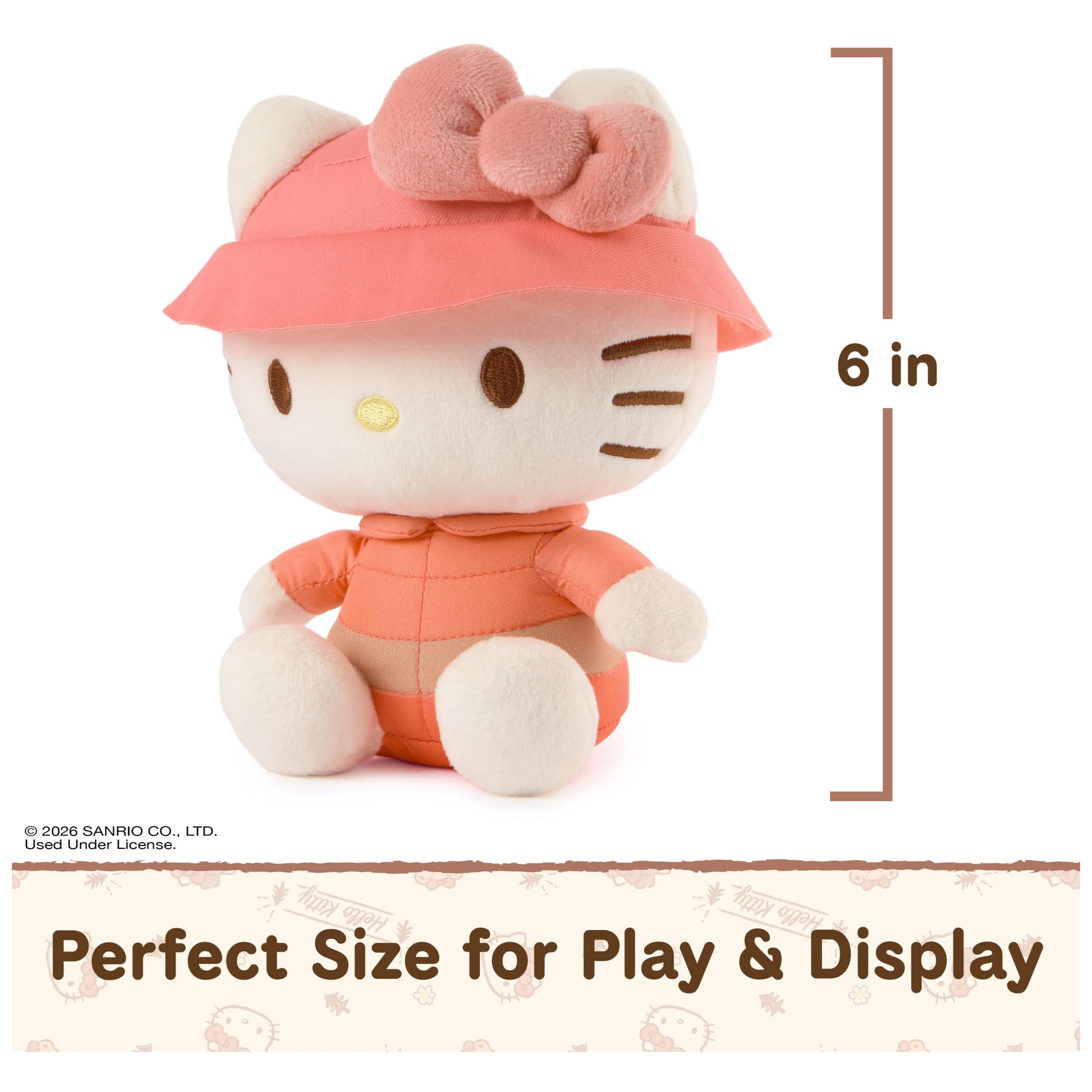 GUND Sanrio Hello Kitty 6-Inch Plush Toy with Camping Outfit for Ages 1+