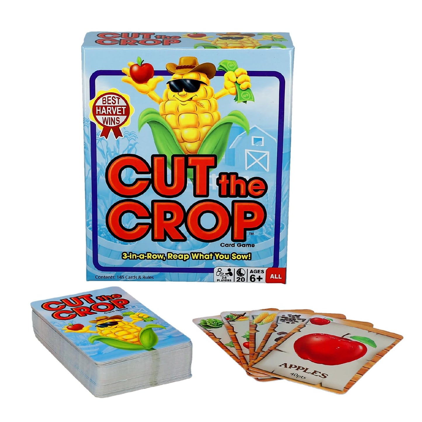 Continuum Games Cut The Crop Card Game The 3 in a Row Farm Themed Matching Memory Game for 2-6 Players Ages 6 and Up