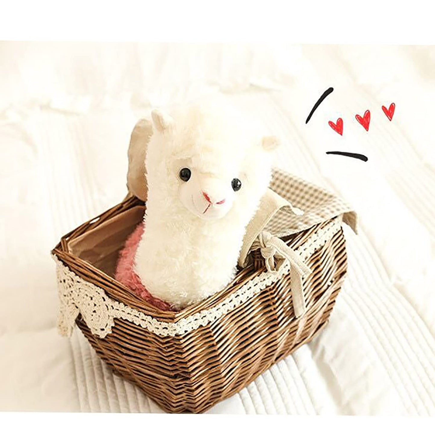 YUKOUQIAN Llama Stuffed Animal Cute Llama Plush Alpaca Toy 9.8 inch for Girls Boys 2 Pieces(Alpaca)