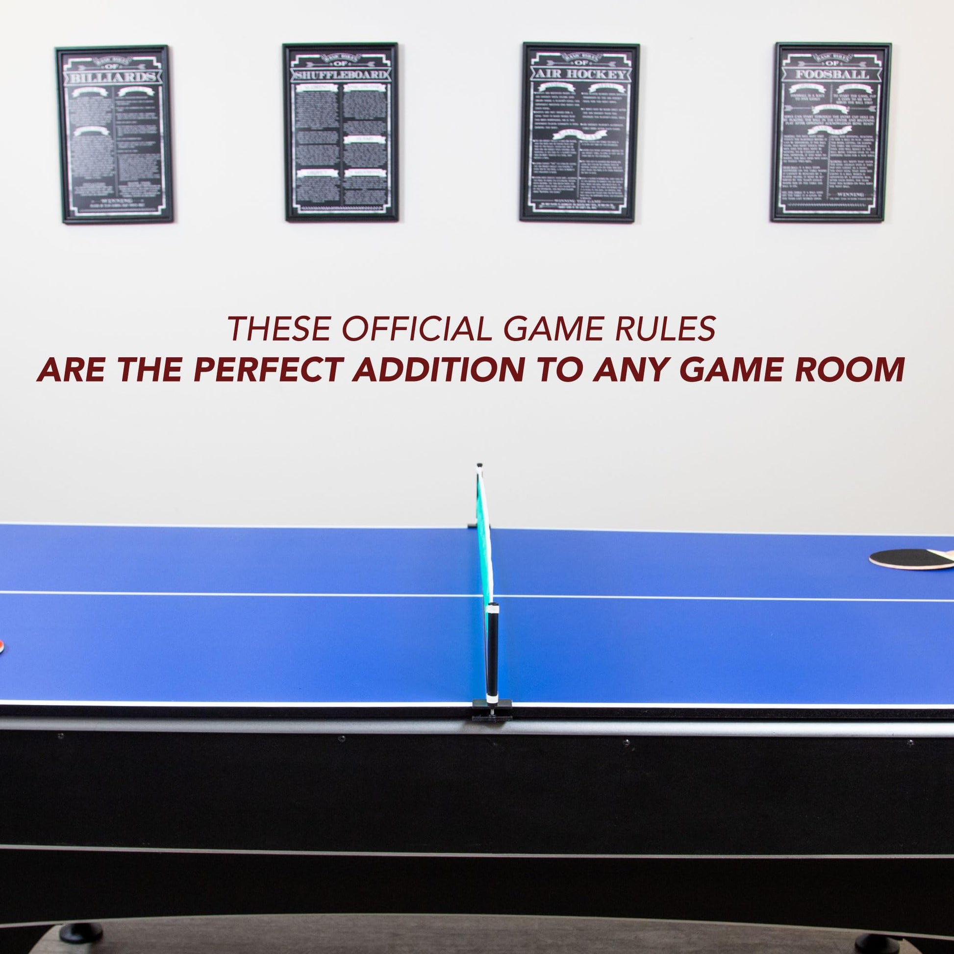 Hathaway Shuffleboard Game Rules Wall Art, Black
