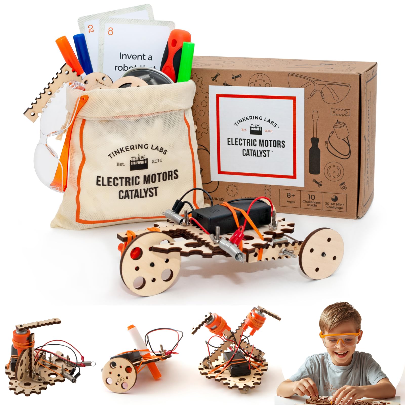 Tinkering Labs STEM Kits for Kids Age 8-10 | Inventors Kids Science Kit, Robot Building, and Engineering with Electricity Circuits | Coolest DIY Toys