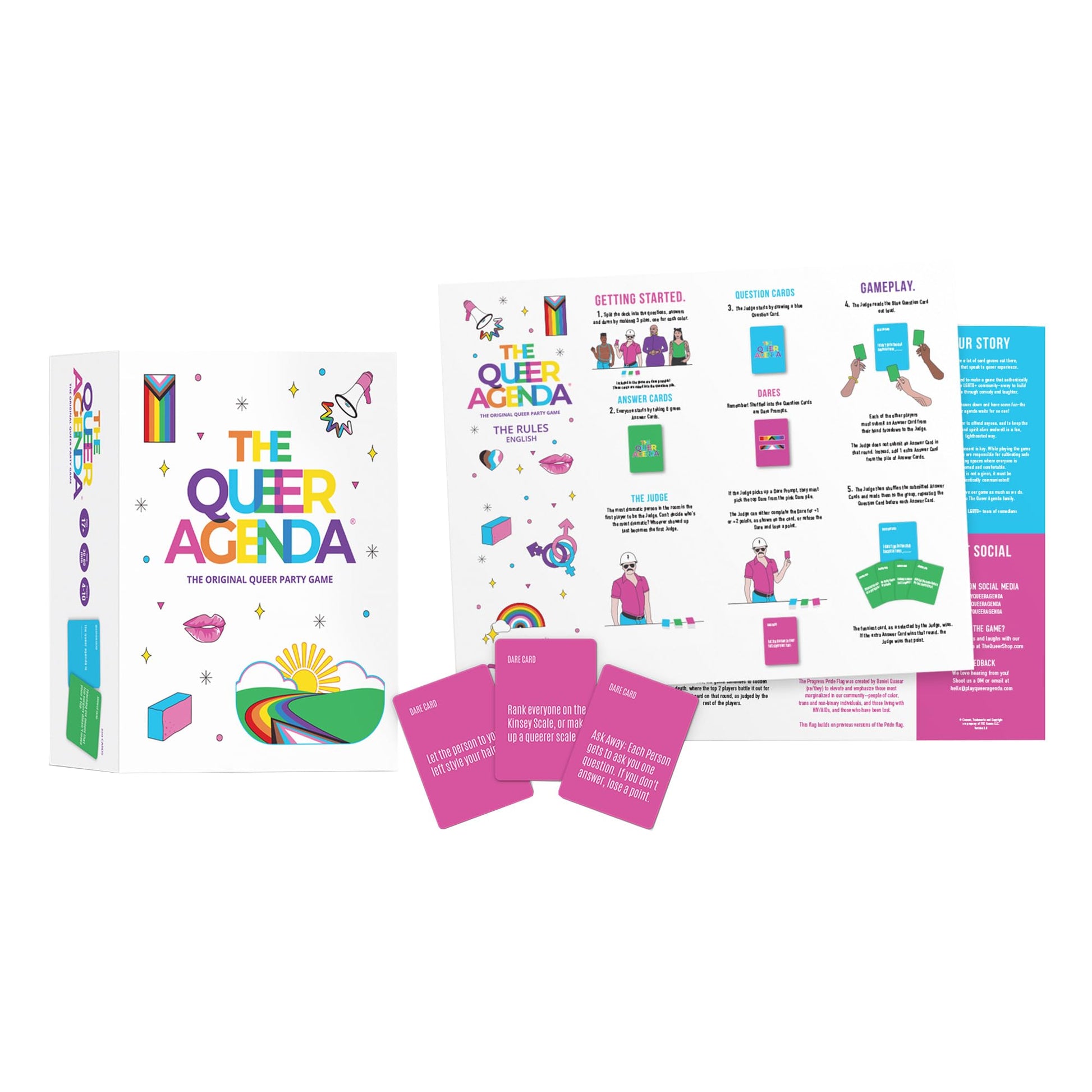 The Queer Agenda Party Game - 350 Sassy LGBTQ+ Cards for Hilarious Game Nights, Ages 17+, 3-10 Players, 30-60 Min Playtime, Made by Fitz Games