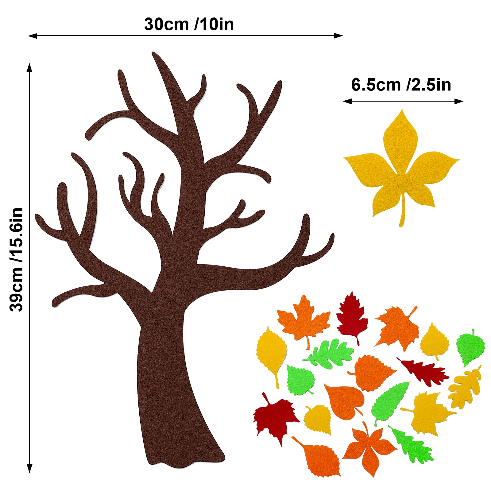 EIRMEON 2 Pack Fall Tree of Thanks Craft Kit,DIY Felt Fall Tree Board Foam with 120 Pieces Autumn Maple Leaf Stickers Self Adhesive Gifts