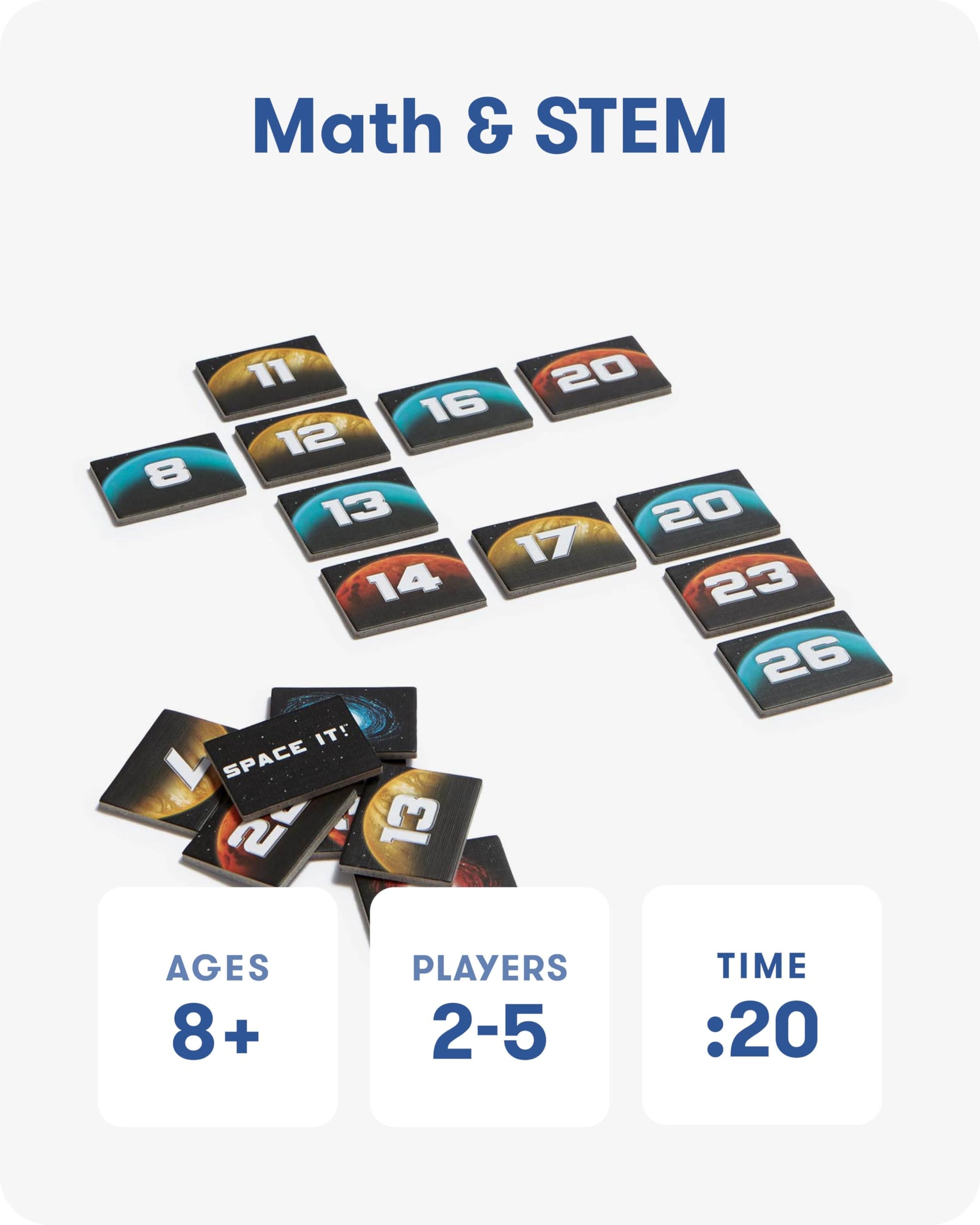 SimplyFun Space It! - Educational Kids’ Game - Math Game for Kids Focused on Skip Sequencing - 2-5 Players, Ages 8 & Up